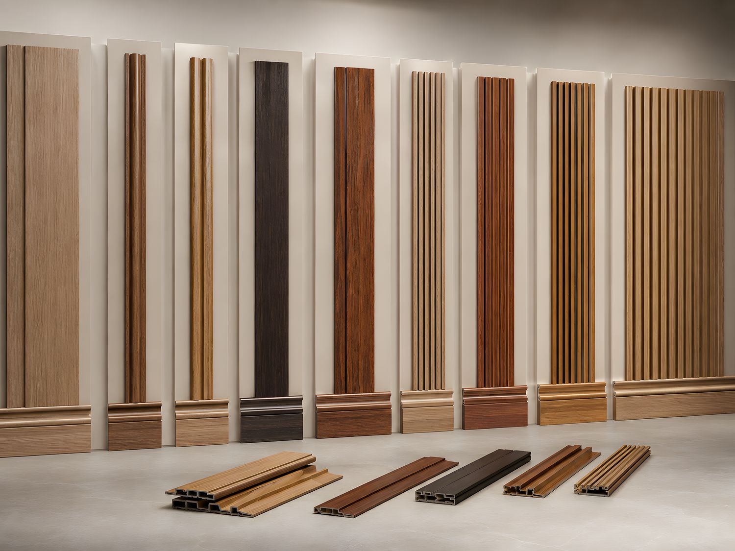 Wood cladding and panelling showroom display
